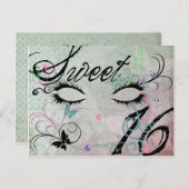 Masquerade Sweet 16 Briefkaart (Voorkant / Achterkant)