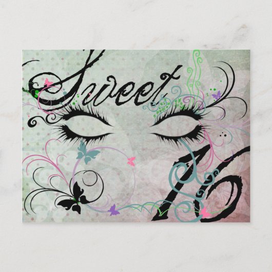 Masquerade Sweet 16 Briefkaart (Voorkant)