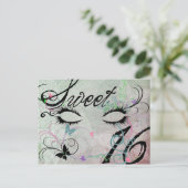 Masquerade Sweet 16 Briefkaart (Staand voorkant)