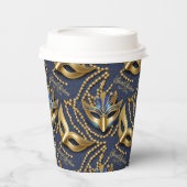 Masquerade Sweet 16 Kralen Maskers Blauw ID1032 Papieren Bekers (Voorkant)