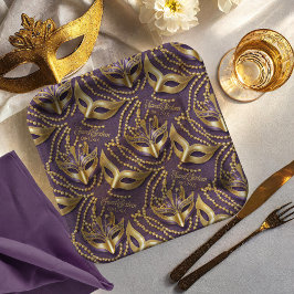 Masquerade Sweet 16 Kralen Maskers Paarse ID1032 Papieren Bordje