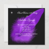 Masquerade Sweet 16 Paars Black Feather Mask Kaart (Achterkant)