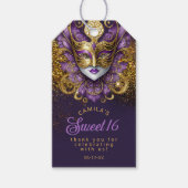 Masquerade Sweet 16 Paars Goud V2 ID1032 Cadeaulabel (Voorkant)