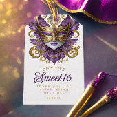 Masquerade Sweet 16 Paarse Goud ID1032 Cadeaulabel