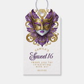 Masquerade Sweet 16 Paarse Goud ID1032 Cadeaulabel (Voorkant)