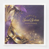Masquerade Sweet 16 Paarse Goud ID1032 Servet (Voorkant)