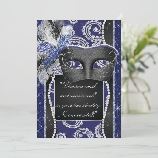 Masquerade Sweet 16 Party, Mis Quince Anos Kaart (Staand voorkant)