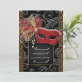 Masquerade Sweet 16 Party, Mis Quince Anos Kaart (Staand voorkant)