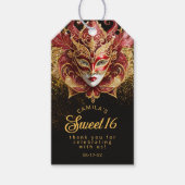Masquerade Sweet 16 Rood Goud V2 ID1032 Cadeaulabel (Voorkant)