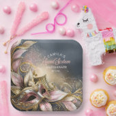 Masquerade Sweet 16 Roos Gold ID1032 Papieren Bordje (Feest)