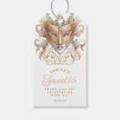 Masquerade Sweet 16 Roze Goud ID1032 Cadeaulabel (Voorkant)