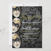 Masquerade Sweet 16-uitnodiging Kaart (Voorkant)