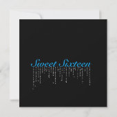 Masquerade, Sweet Sixteen, Glitter Invitation Kaart (Achterkant)