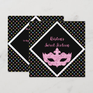MASQUERADE SWEET SIXTEEN INVITATION SPOT KAART