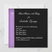 Masquerade Sweet Sixteen Sweet 16 Lila Black Kaart (Achterkant)