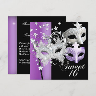 Masquerade Sweet Sixteen Sweet 16 Lila Black Kaart
