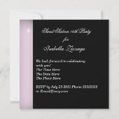 Masquerade Sweet Sixteen Sweet 16 Roze Black Kaart (Achterkant)