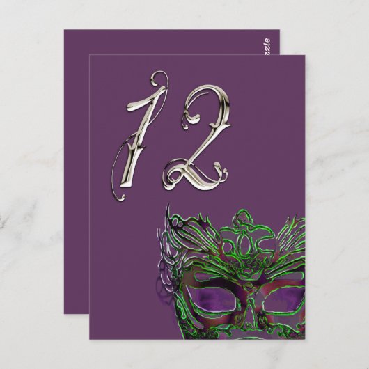 Masquerade tabelnummer briefkaart (Voorkant / Achterkant)