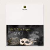 Masquerade Table Seating Kaart (Buitenkant ongevouwen)