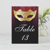 Masquerade Tafel Nummerkaart Kaart (Staand voorkant)