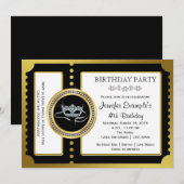 Masquerade Ticket Feest Kaart (Voorkant / Achterkant)