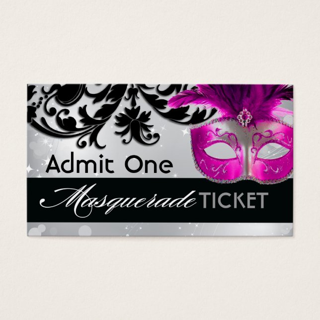 Masquerade toegangsbewijzen visitekaartjes (Voorkant)
