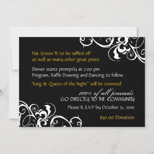 Masquerade-uitnodiging - Aangepast Kaart (Achterkant)