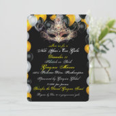 Masquerade Uitnodiging Eve Gala van het Nieuwjaar (Staand voorkant)