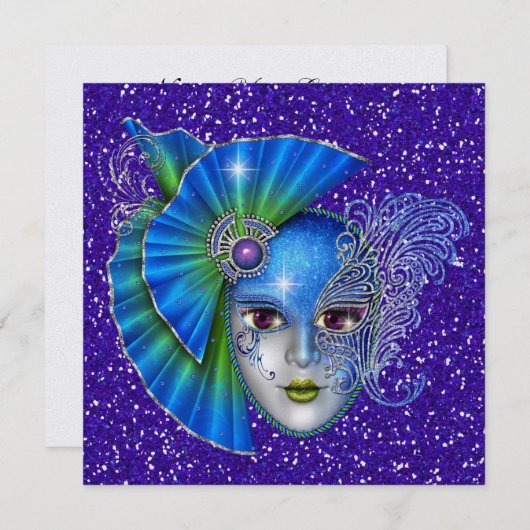 Masquerade - Uitnodiging voor kostuumfeest door SR (Voorkant / Achterkant)