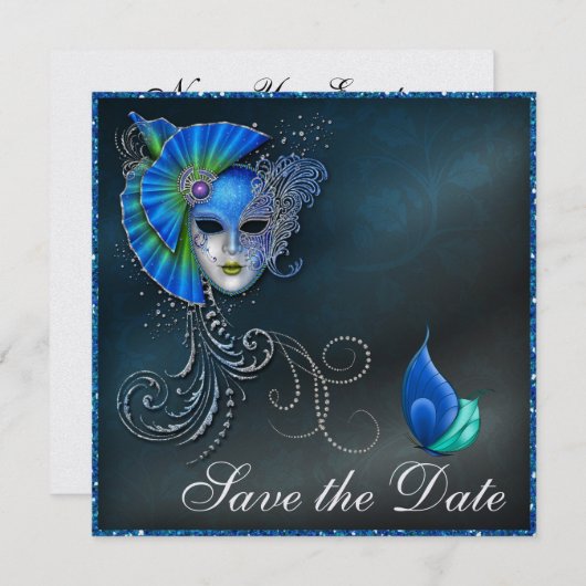 Masquerade - Uitnodiging voor kostuumfeest door SR (Voorkant / Achterkant)