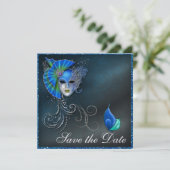 Masquerade - Uitnodiging voor kostuumfeest door SR (Staand voorkant)