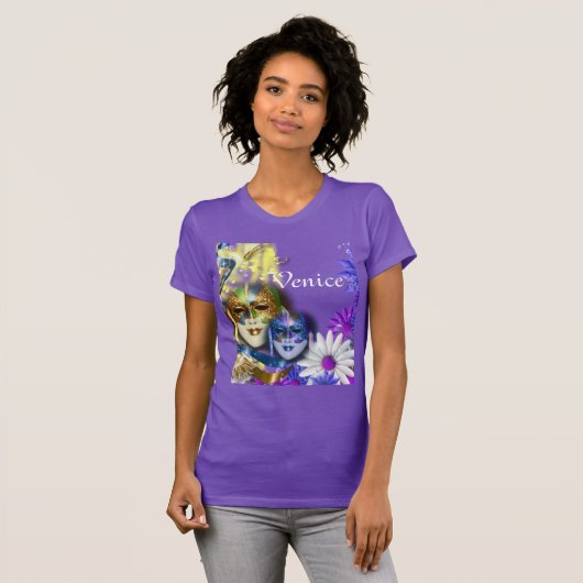 Masquerade Venetiaanse maskers reizen meisjes T-shirt (Voorkant volledig)