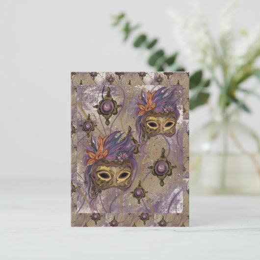 MASQUERADE VENETIE KUNST      BRIEFKAART (Staand voorkant)