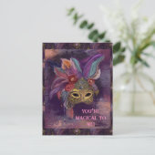 MASQUERADE VENETIE KUNST BRIEFKAART (Staand voorkant)