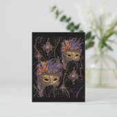 MASQUERADE VENETIE  KUNST      BRIEFKAART (Staand voorkant)