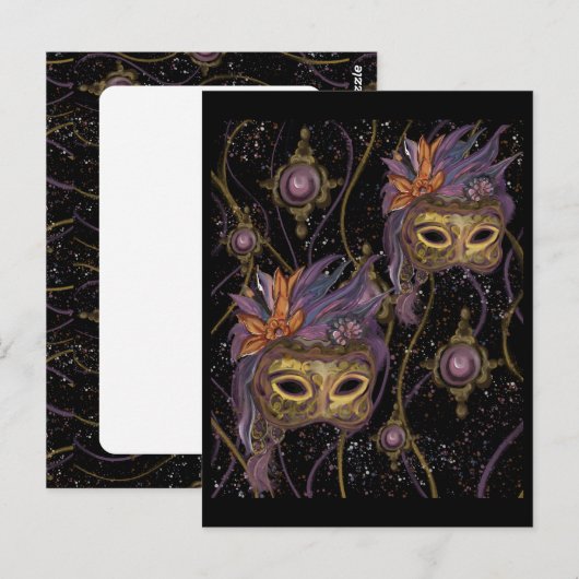 MASQUERADE VENETIE  KUNST      BRIEFKAART (Voorkant / Achterkant)