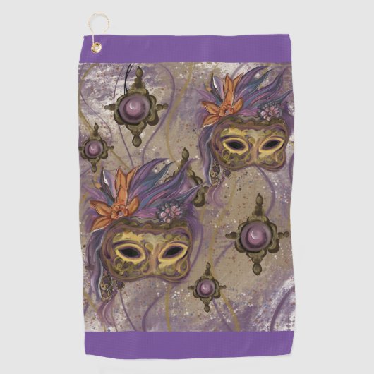 MASQUERADE VENETIE KUNST      GOLFHANDDOEK (Voorkant)