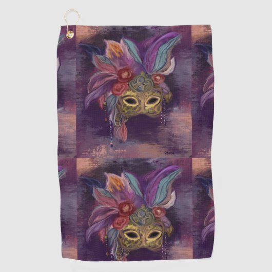 MASQUERADE VENETIE KUNST      GOLFHANDDOEK (Voorkant)