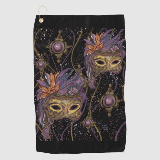 MASQUERADE VENETIE KUNST GOLFHANDDOEK (Voorkant)