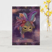 MASQUERADE VENETIE  KUNST      KAART (Gele Bloem)