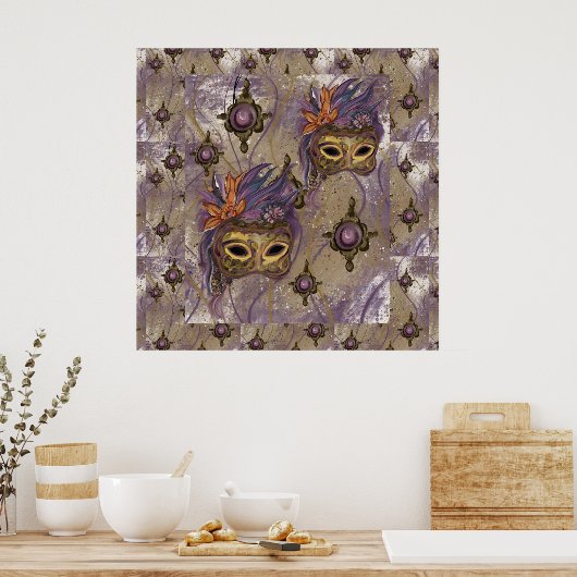 MASQUERADE VENETIE KUNST      POSTER (Keuken)