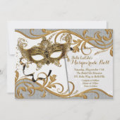 Masquerade Verjaardag Evenement Feest Uitnodiginge Kaart (Voorkant)