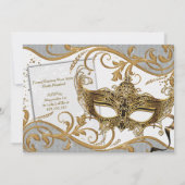 Masquerade Verjaardag Evenement Feest Uitnodiginge Kaart (Achterkant)