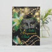 Masquerade Verjaardag Evenement Feest Uitnodiginge Kaart (Staand voorkant)