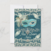 Masquerade Verjaardag Evenement Feest Uitnodiginge Kaart (Achterkant)