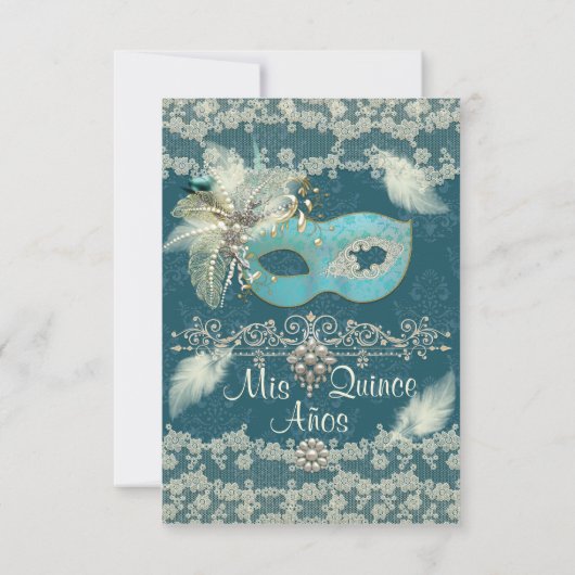 Masquerade Verjaardag Evenement Feest Uitnodiginge Kaart (Achterkant)