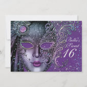 Masquerade Verjaardag Evenement Feest Uitnodiginge Kaart (Achterkant)