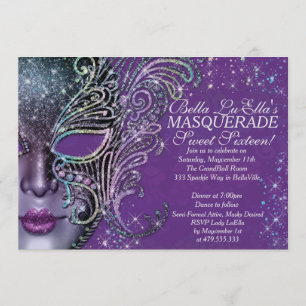 Masquerade Verjaardag Evenement Feest Uitnodiginge Kaart