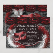 Masquerade Verjaardag Evenement Feest Uitnodiginge Kaart (Voorkant / Achterkant)