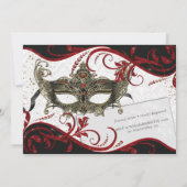 Masquerade Verjaardag Evenement Feest Uitnodiginge Kaart (Achterkant)